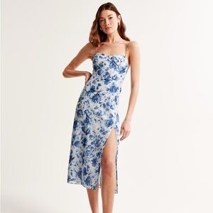 Abercrombie & Fitch blue and white midi dress